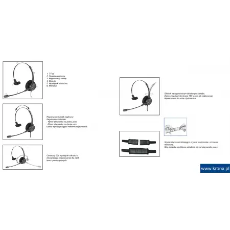 KRONX EXCELLENT 3800D przewodowa słuchawka nagłowna na dwoje uszu